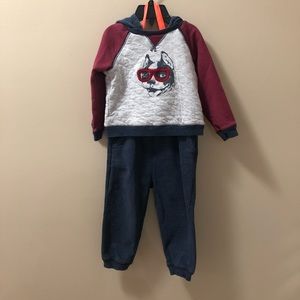 LittleMe Bulldog Infant Boy Hooded Sweatsuit